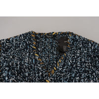 Dolce & Gabbana Elegant Blue V-Neck Cardigan Sweater