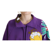 Dolce & Gabbana Elegant Purple Floral Pullover Sweater