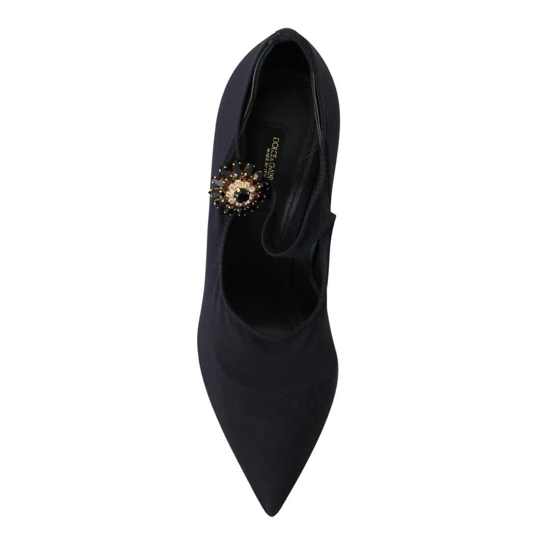 Dolce & Gabbana Black Socks Stretch Crystal Pumps Shoes