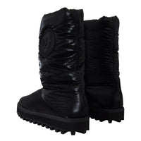 Dolce & Gabbana Elegant Mid-Calf Boots in Black Polyester