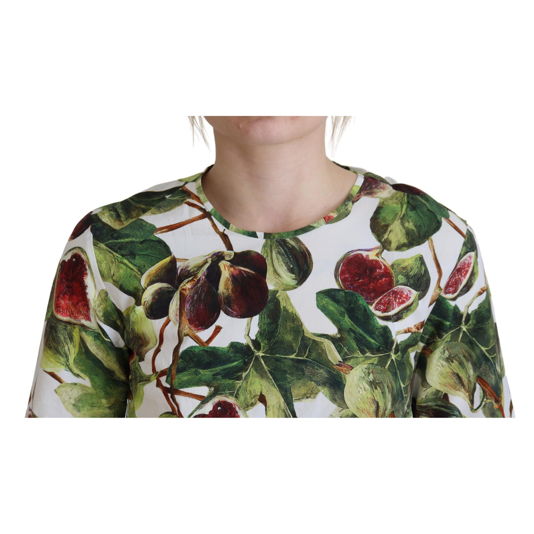 Dolce & Gabbana Chic Multicolor Fig Print Cotton Top