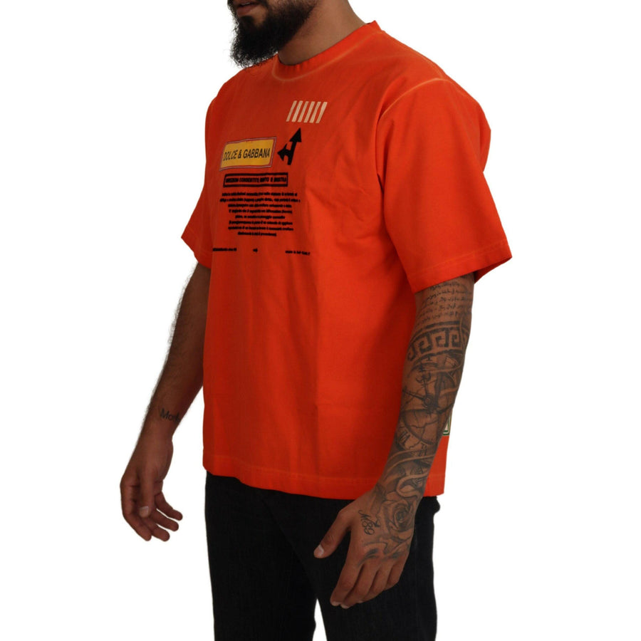 Dolce & Gabbana Elegant Crew Neck Orange Tee