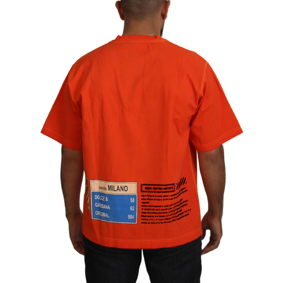 Dolce & Gabbana Elegant Crew Neck Orange Tee