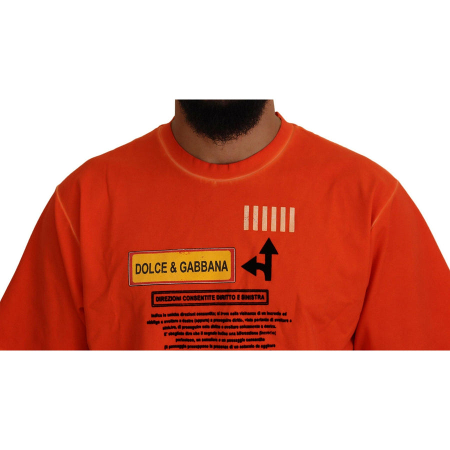 Dolce & Gabbana Elegant Crew Neck Orange Tee