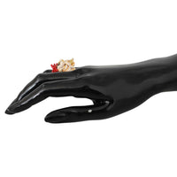 Dolce & Gabbana Chic Canine Gold-Tone Statement Ring