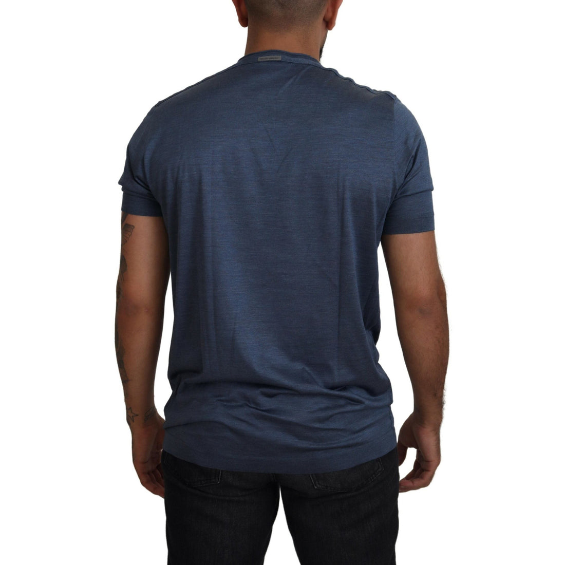 Dolce & Gabbana Elegant Silk Crewneck Blue Tee