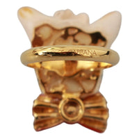 Dolce & Gabbana Chic Canine Gold-Tone Statement Ring