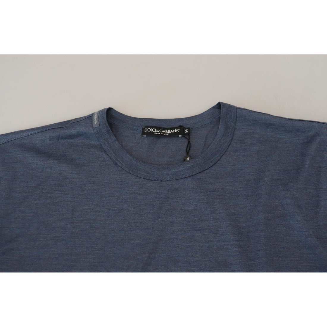 Dolce & Gabbana Silken Blue Crewneck Tee – A Touch of Elegance