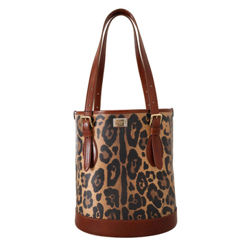 Dolce & Gabbana Elegant Leopard Bucket Tote Bag