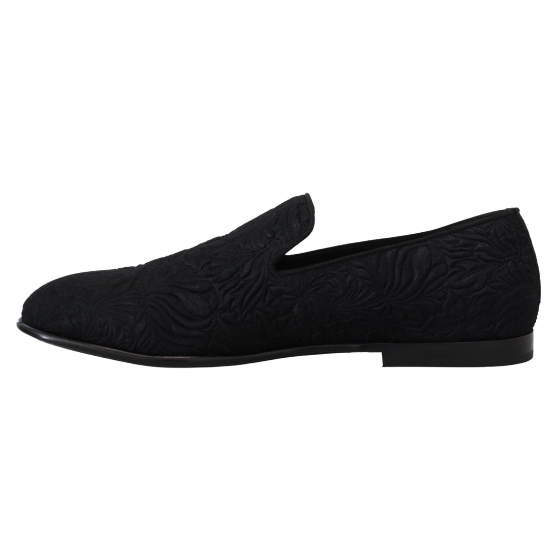 Dolce & Gabbana Elegant Jacquard Black Loafers Slide On Flats