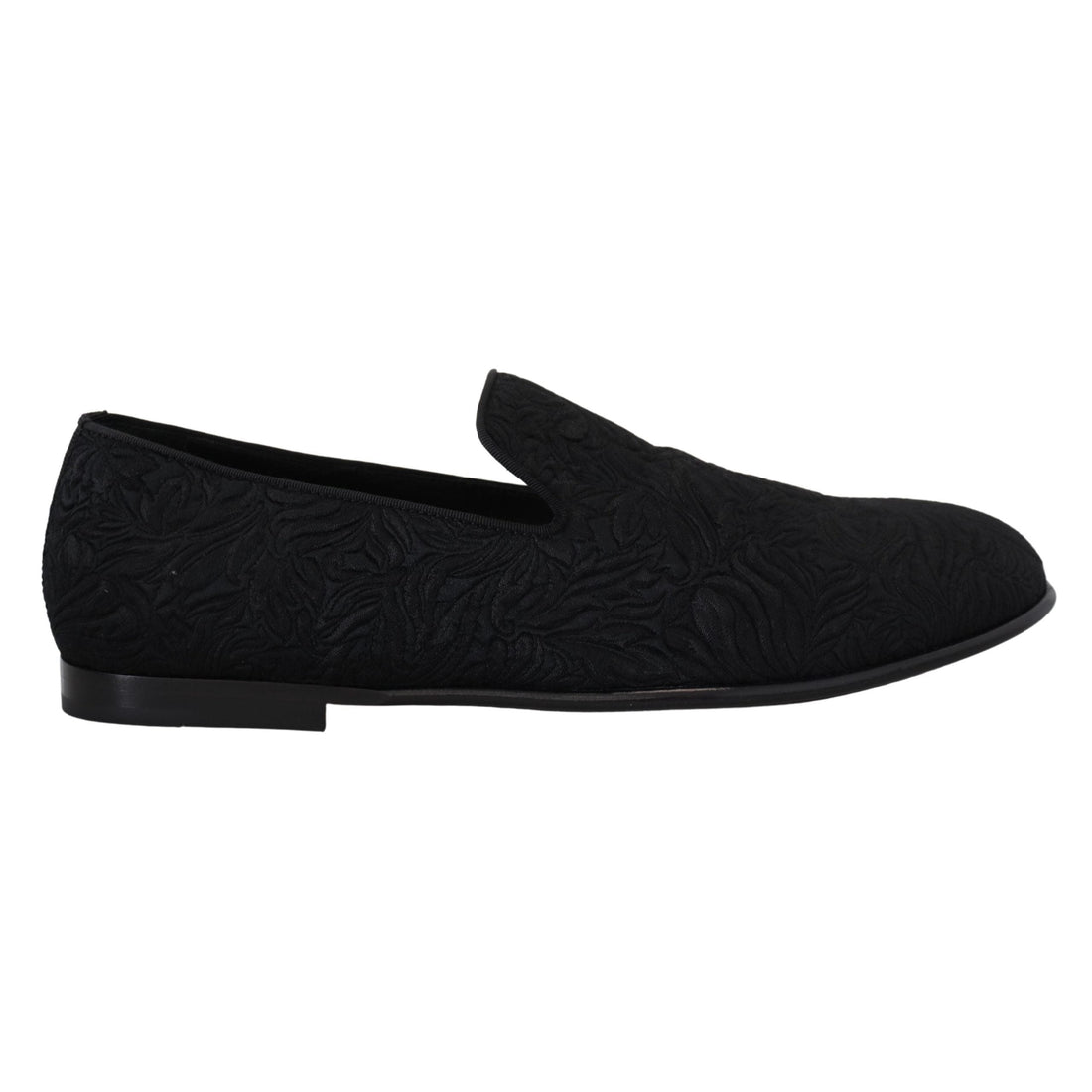 Dolce & Gabbana Elegant Jacquard Black Loafers Slide On Flats