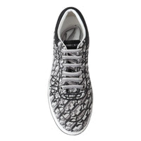 Jimmy Choo Glittering Slip-On Sneakers - Silver and Black