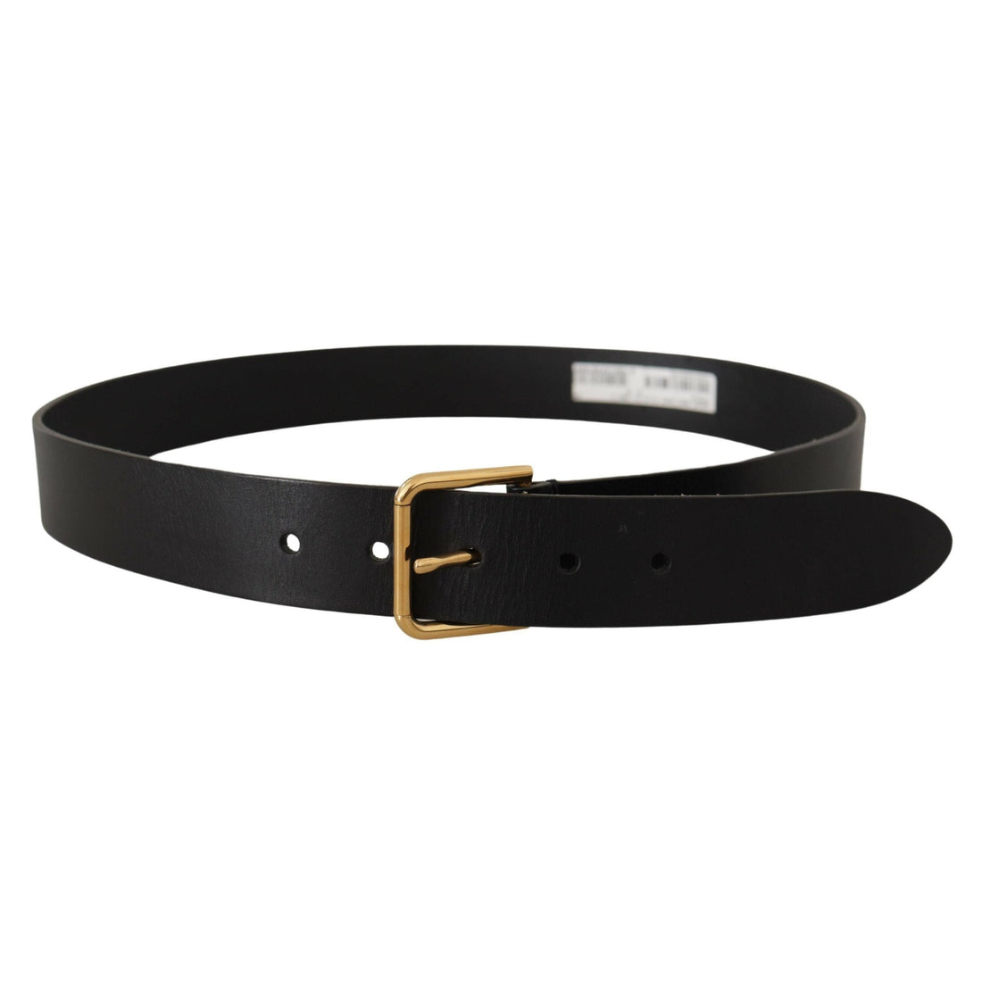 Dolce & Gabbana Elegant Black Leather Belt with Gold-Tone Buckle