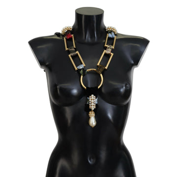 Dolce & Gabbana Elegant Gold Brass Pearl Statement Necklace