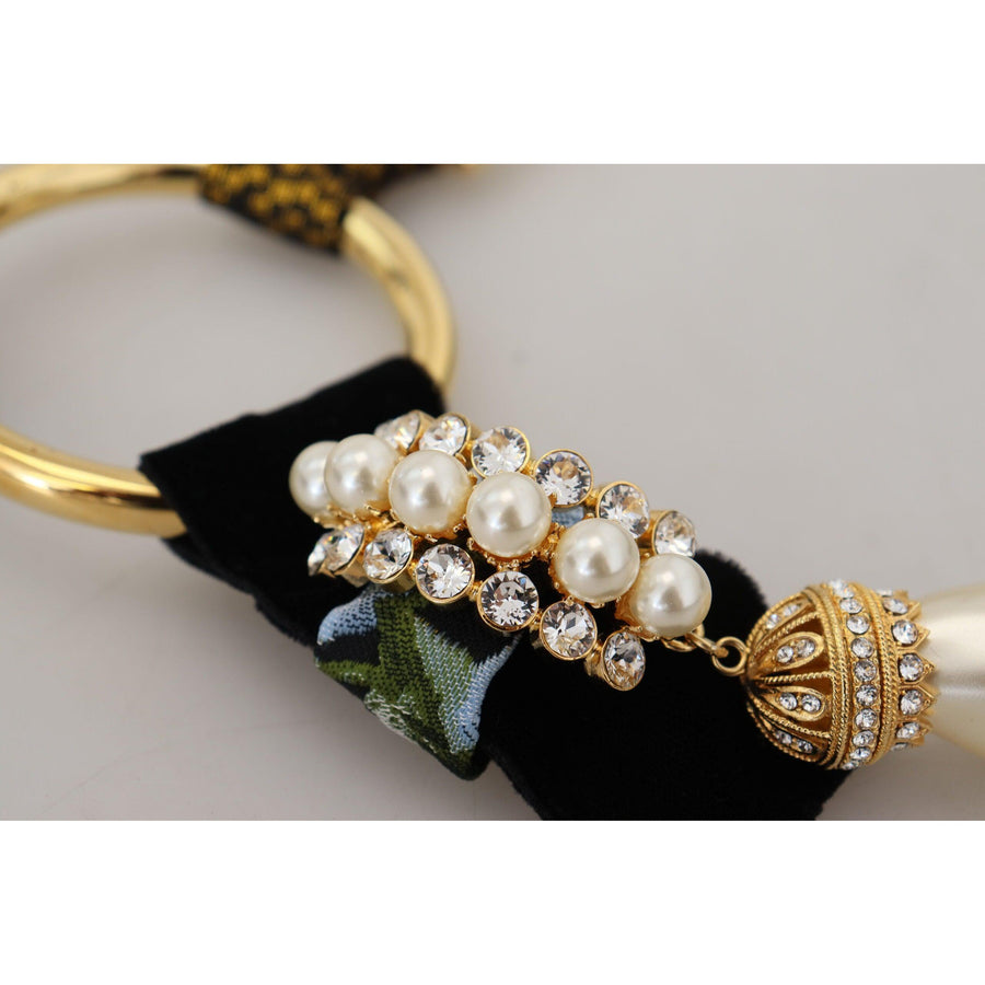 Dolce & Gabbana Elegant Gold Brass Pearl Statement Necklace