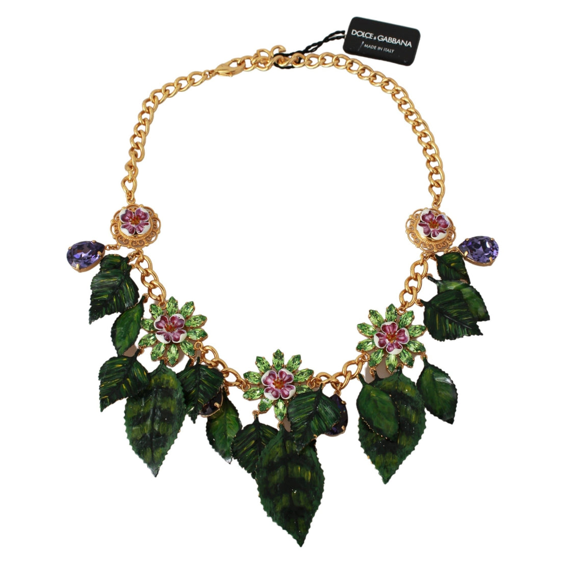 Dolce & Gabbana Elegant Floral Sicily Charm Necklace