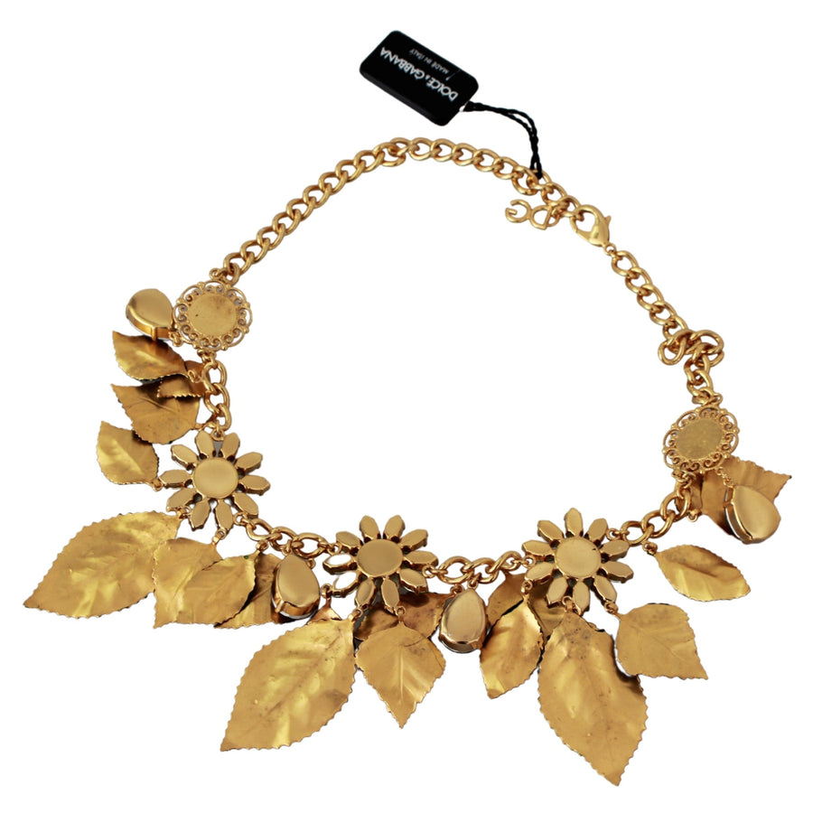 Dolce & Gabbana Elegant Floral Sicily Charm Necklace