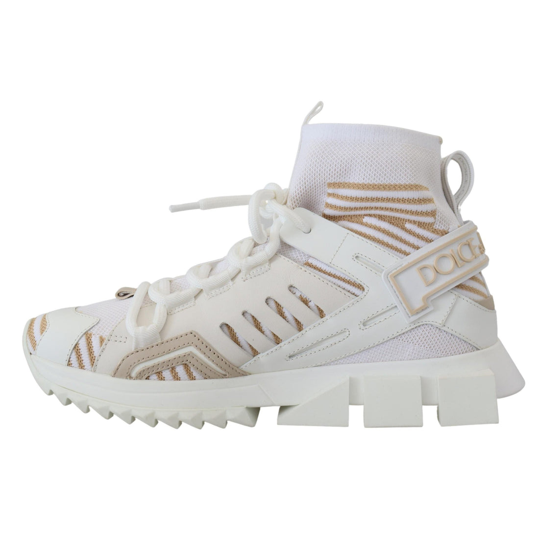 Dolce & Gabbana Elegant White Beige SORRENTO Sneakers