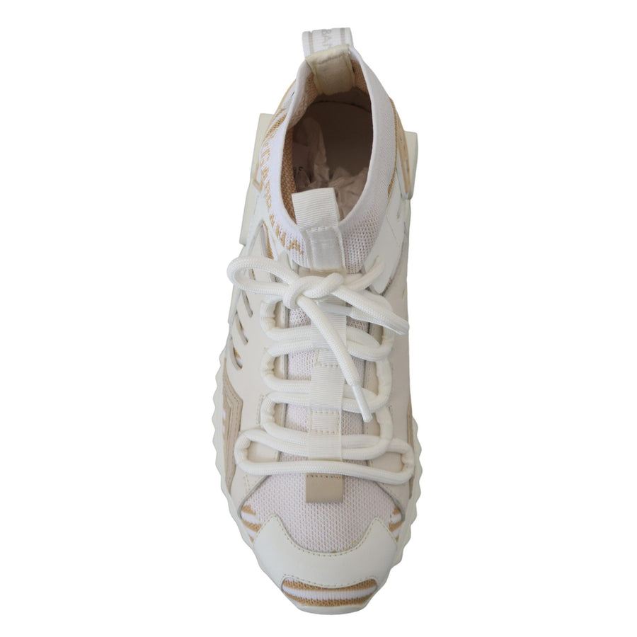 Dolce & Gabbana Elegant White Beige SORRENTO Sneakers