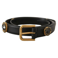 Dolce & Gabbana Elegant Black Leather Logo Belt