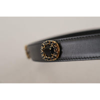 Dolce & Gabbana Elegant Black Leather Logo Belt