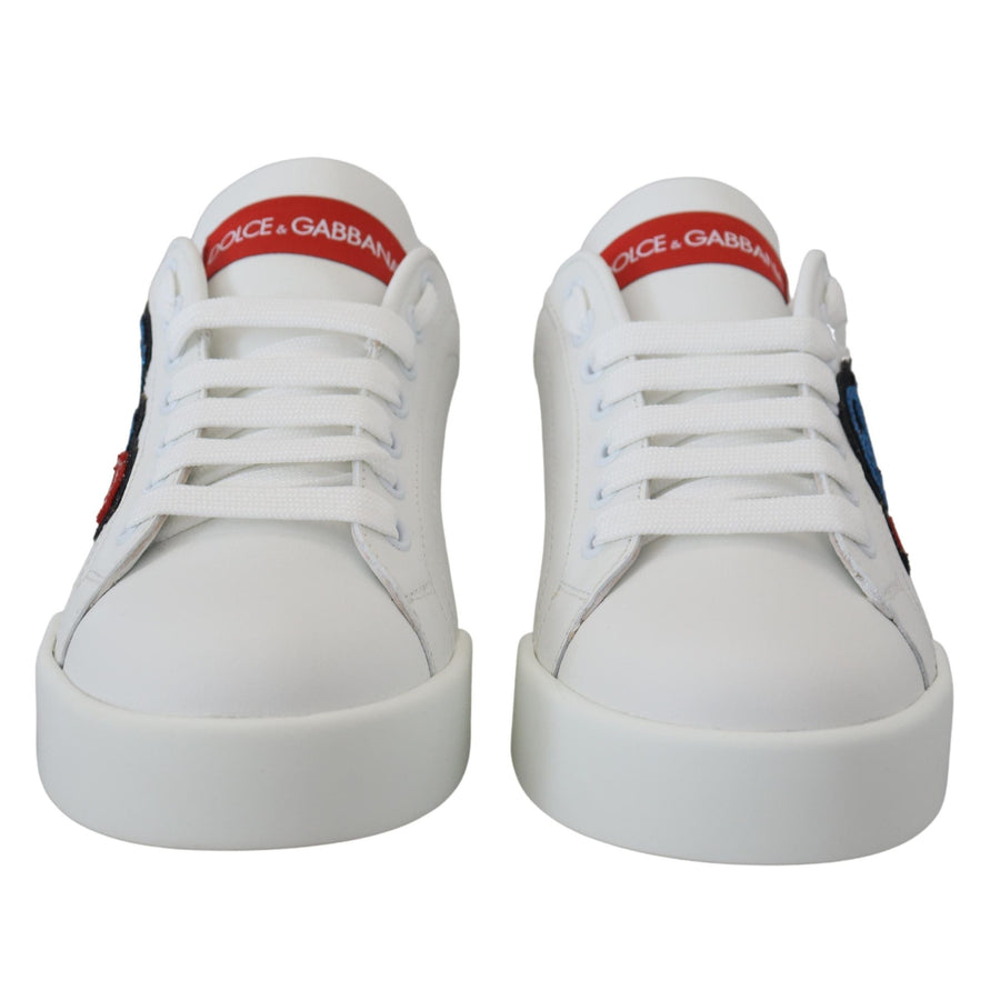 Dolce & Gabbana White Portofino Logo Classic Sneakers Shoes