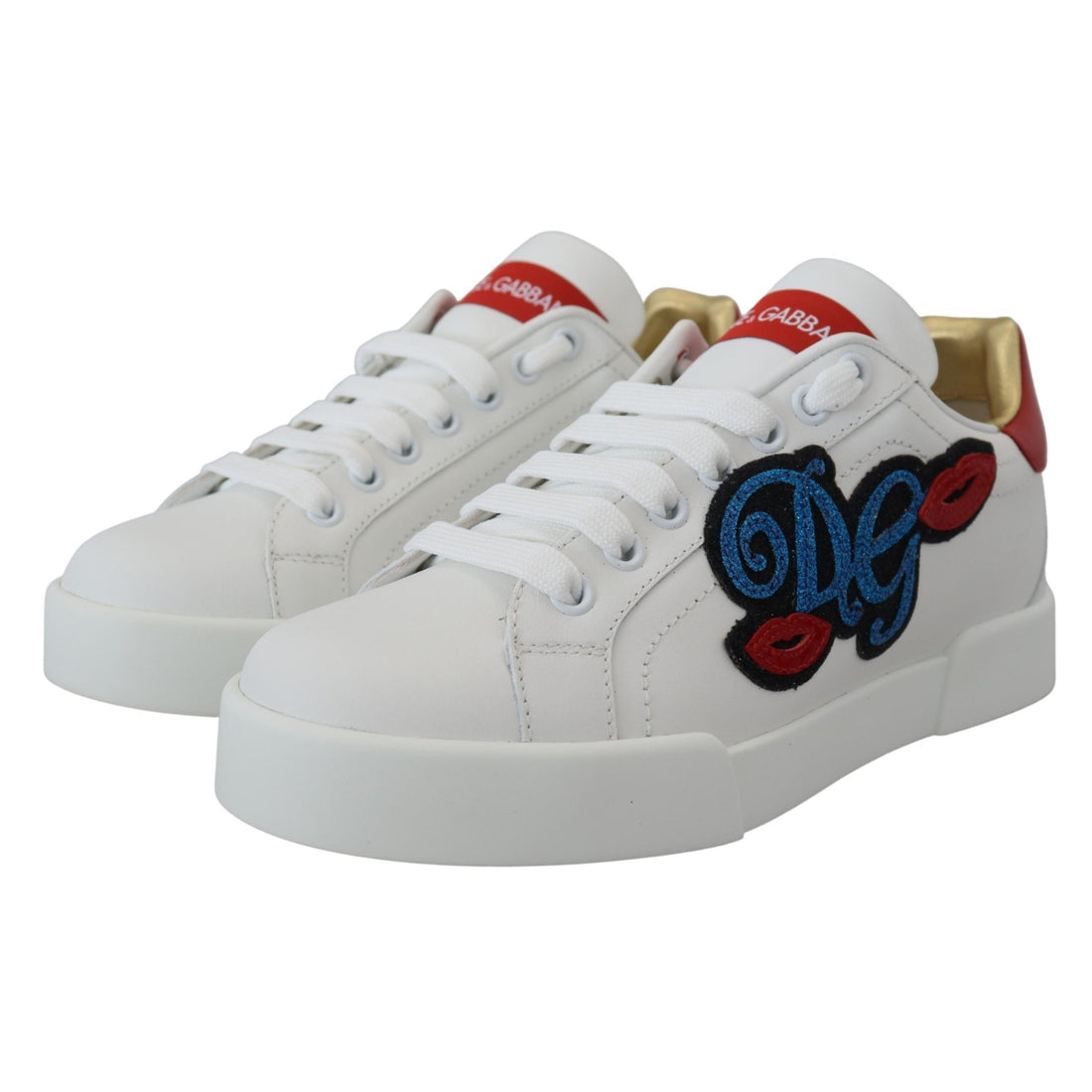 Dolce & Gabbana White Portofino Logo Classic Sneakers Shoes