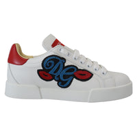 Dolce & Gabbana White Portofino Logo Classic Sneakers Shoes