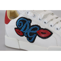 Dolce & Gabbana White Portofino Logo Classic Sneakers Shoes