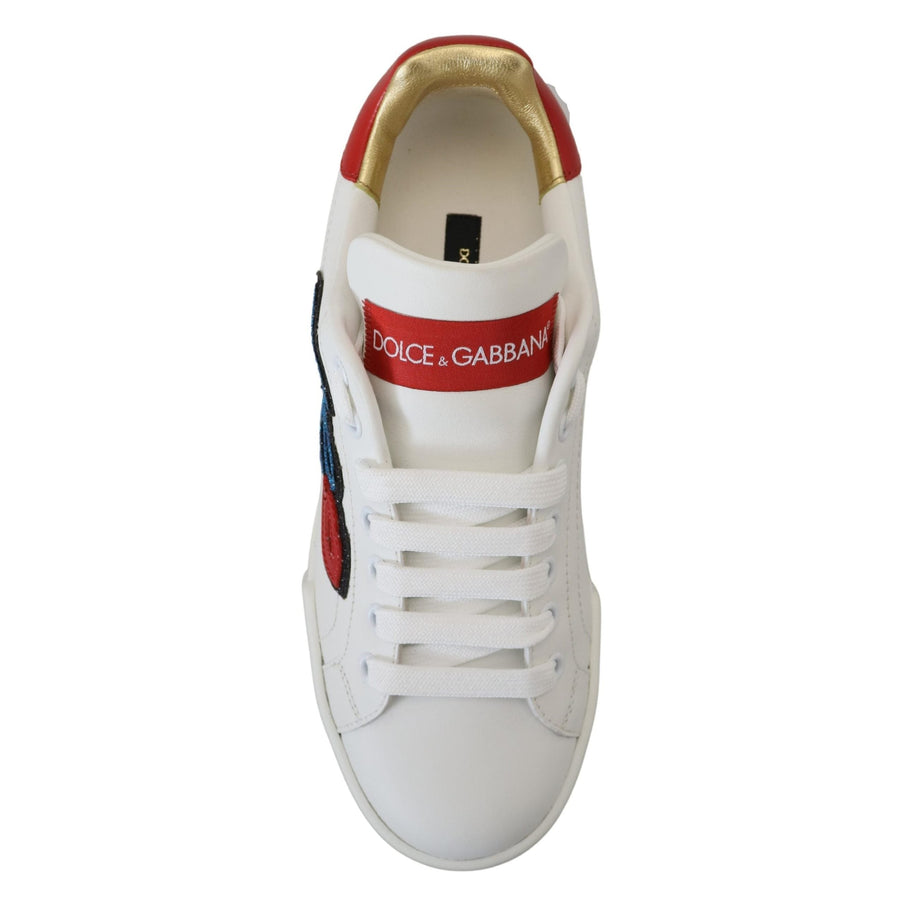 Dolce & Gabbana White Portofino Logo Classic Sneakers Shoes