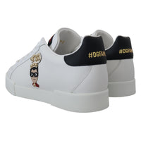 Dolce & Gabbana White Logo Patch Embellished Sneakers Shoes