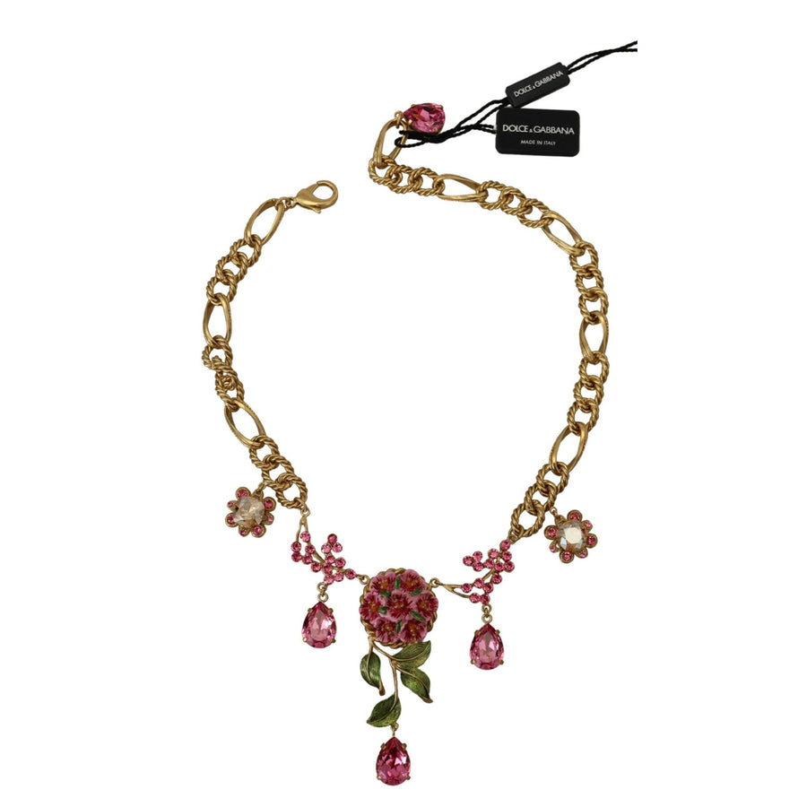 Dolce & Gabbana Elegant Floral Roses Gold-Plated Necklace