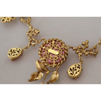 Dolce & Gabbana Elegant Floral Roses Gold-Plated Necklace