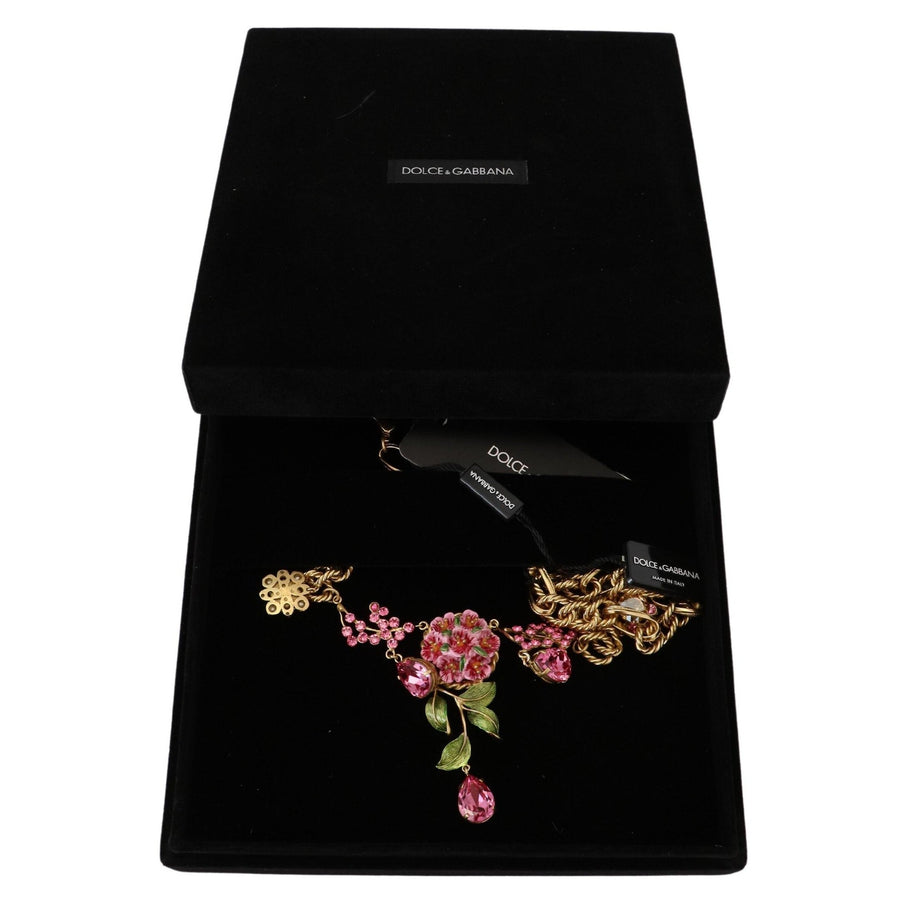 Dolce & Gabbana Elegant Floral Roses Gold-Plated Necklace