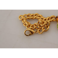 Dolce & Gabbana Elegant Floral Fruit Motif Gold Necklace