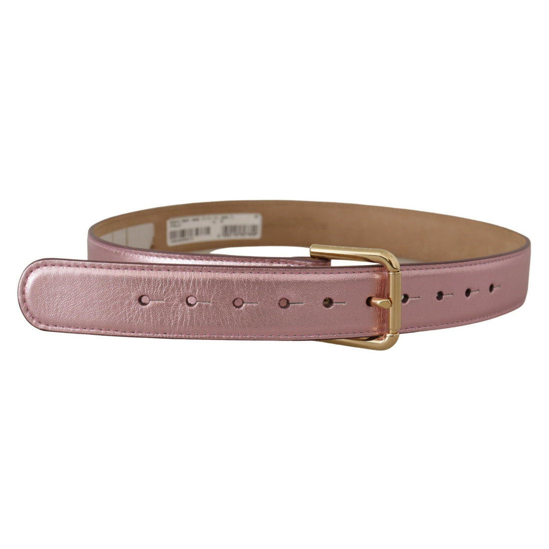 Dolce & Gabbana Elegant Metallic Pink Leather Belt