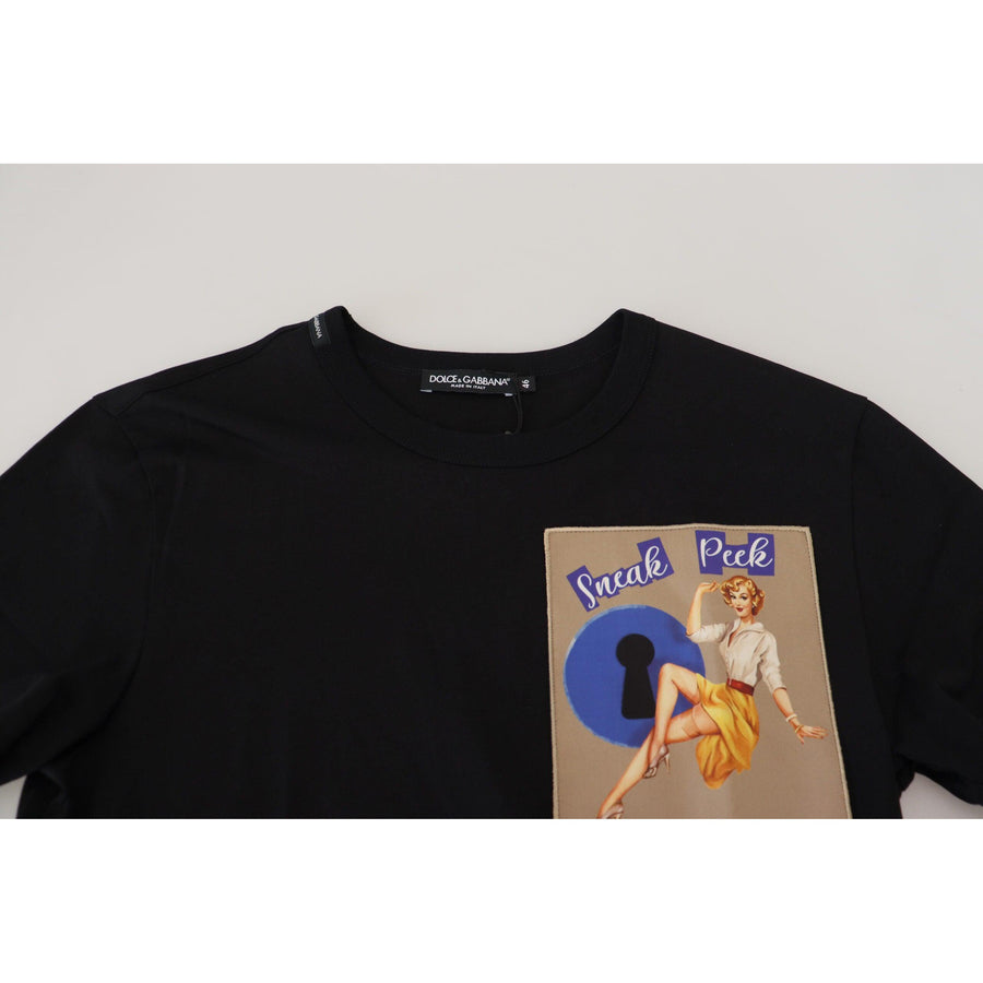 Dolce & Gabbana Chic Black Cotton Tee for the Modern Man