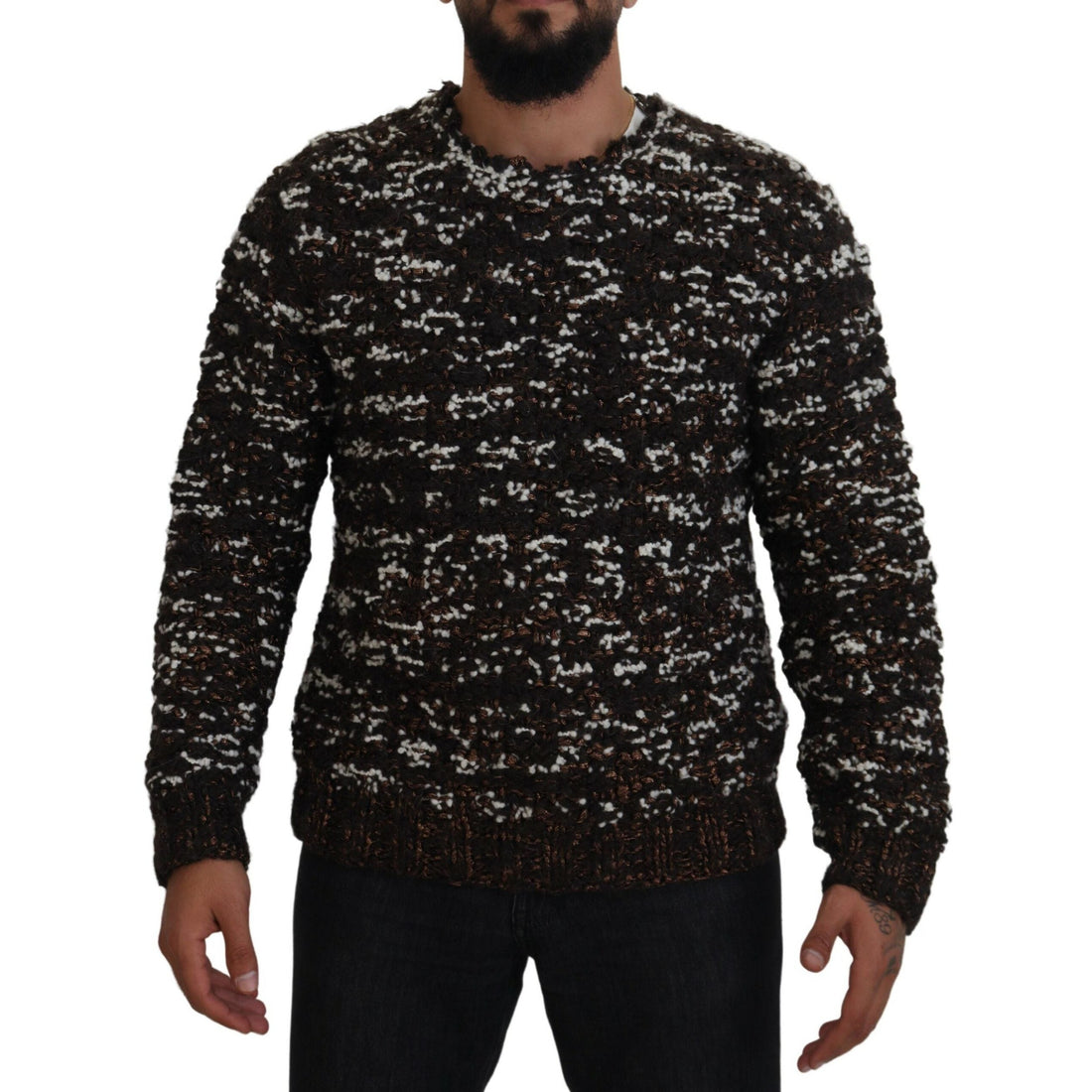 Dolce & Gabbana Elegant Bronze Knit Pullover Sweater