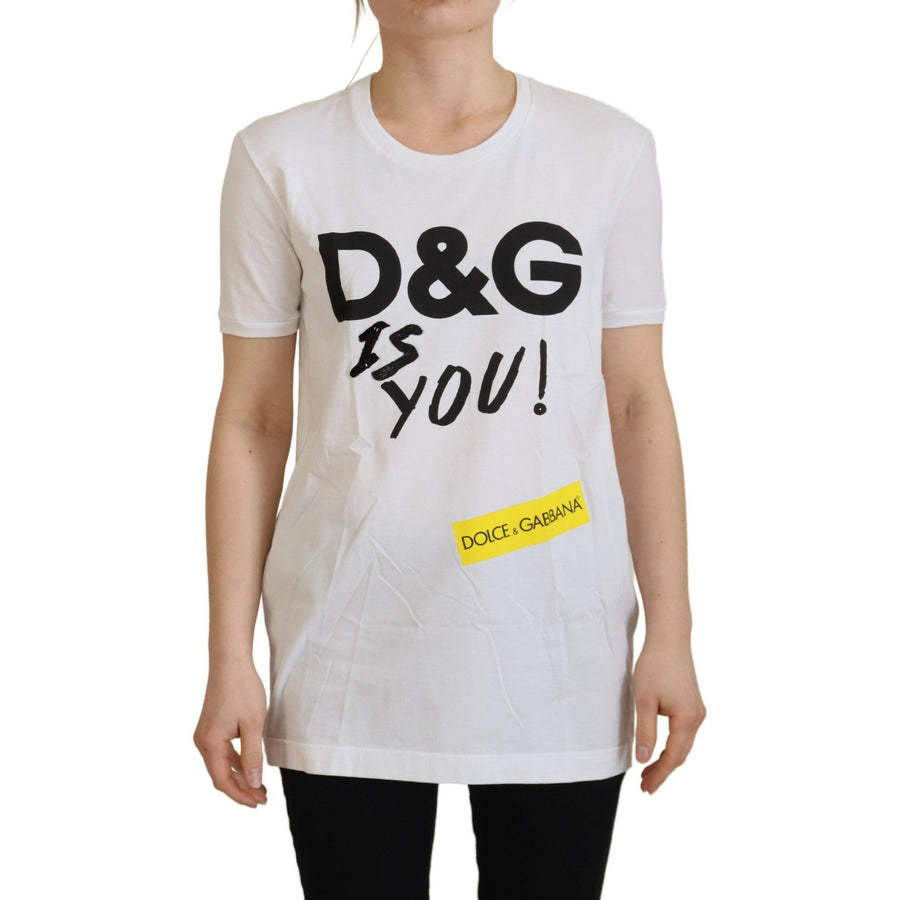 Dolce & Gabbana Chic White Cotton Logo Tee