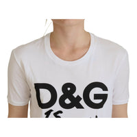 Dolce & Gabbana Chic White Cotton Logo Tee