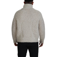 Dolce & Gabbana Elegant Cream Turtleneck Wool Blend Sweater