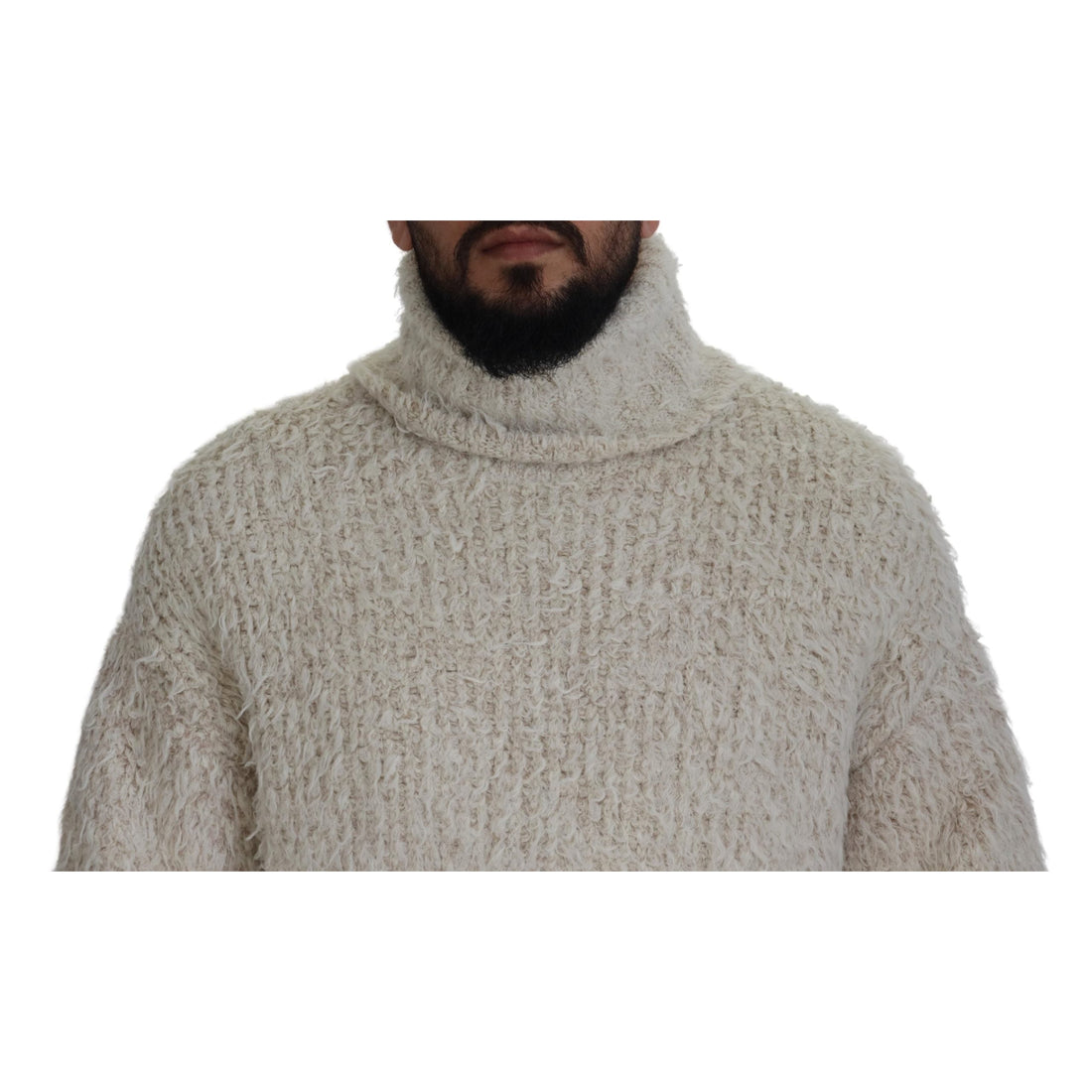 Dolce & Gabbana Elegant Cream Turtleneck Wool Blend Sweater