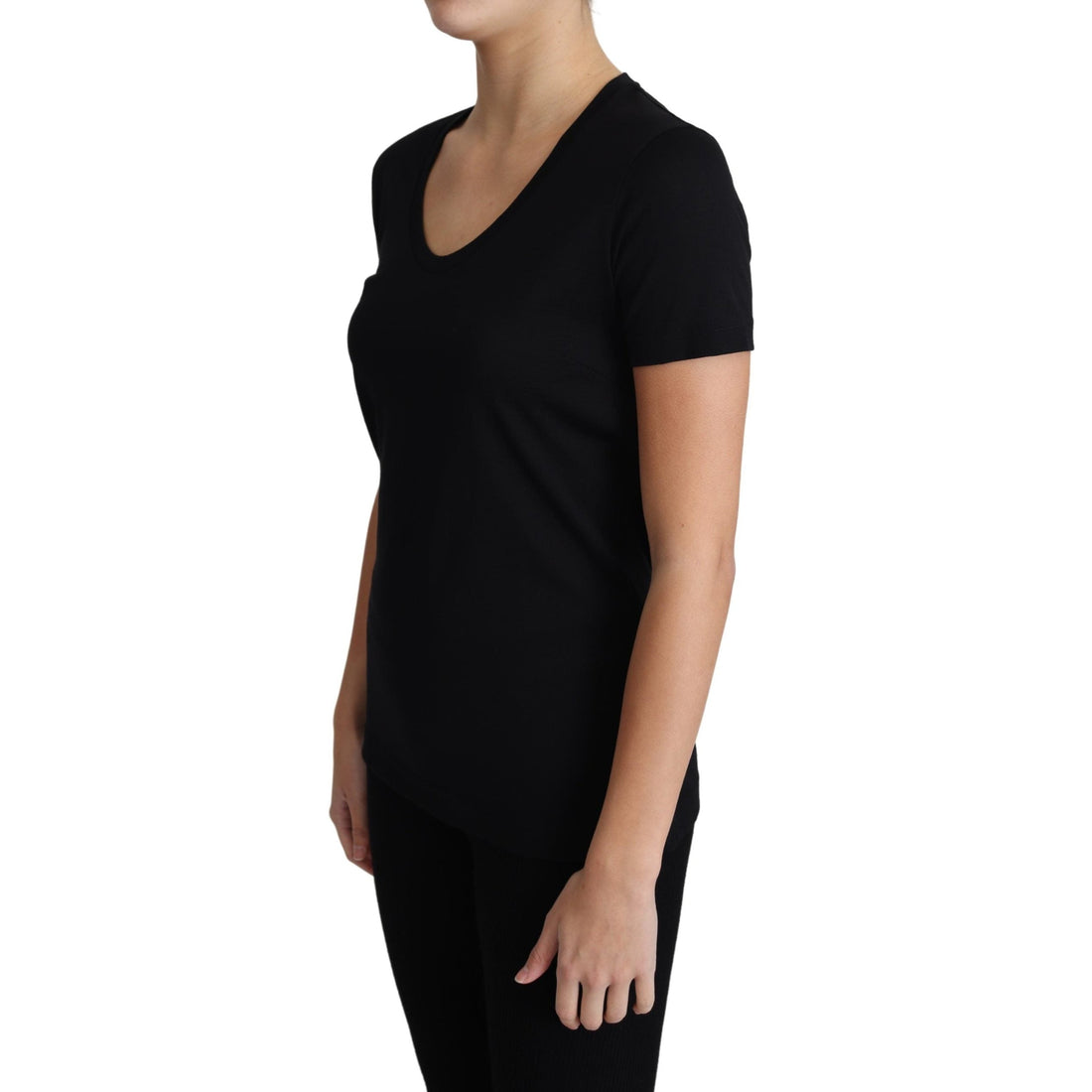 Dolce & Gabbana Elegant Black Wool Round Neck T-Shirt