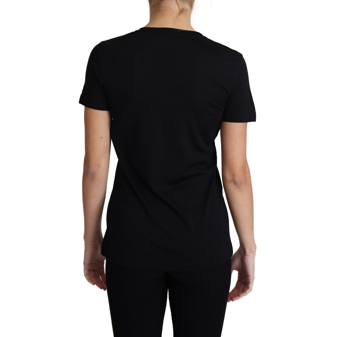 Dolce & Gabbana Elegant Black Wool Round Neck T-Shirt