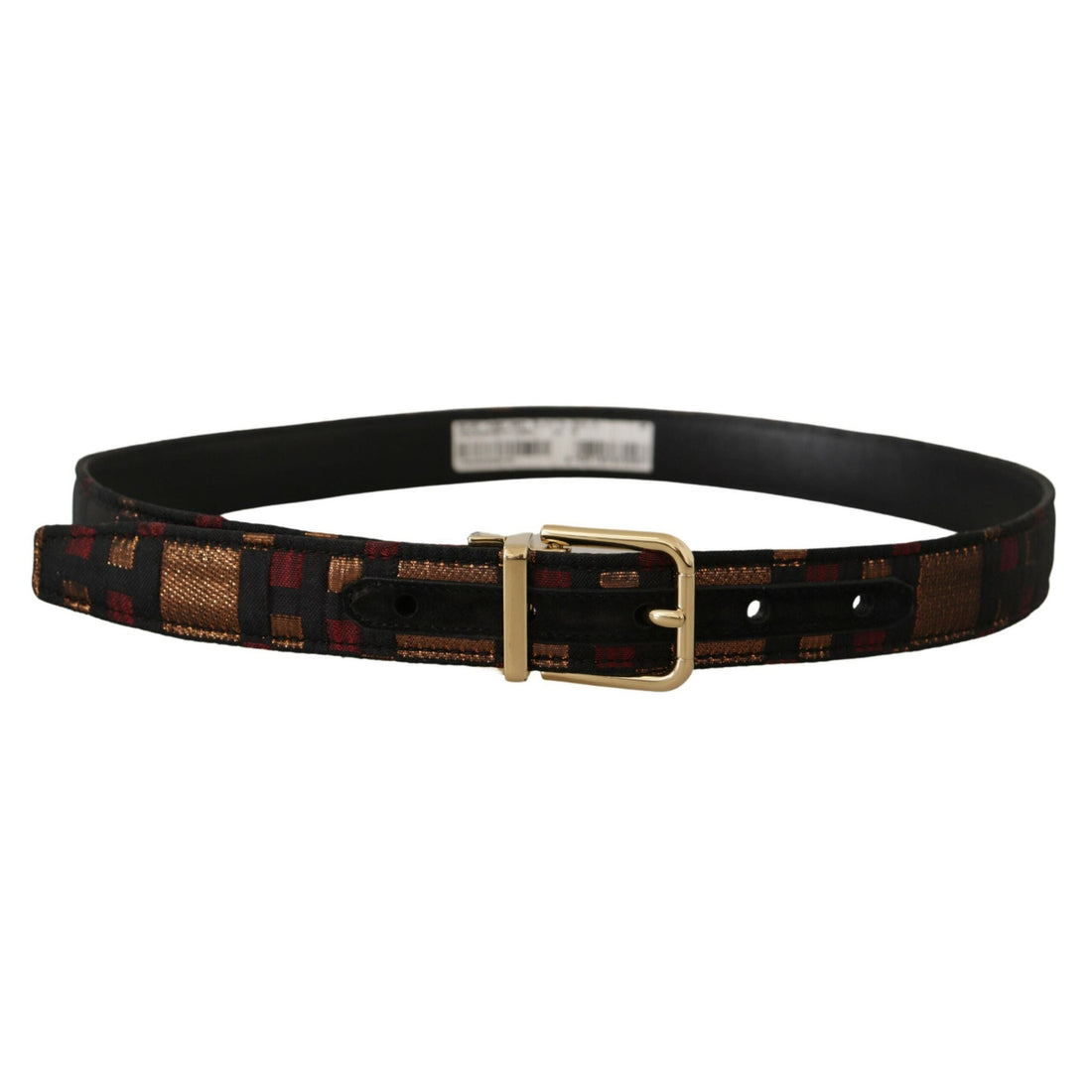 Dolce & Gabbana Multicolor Leather Belt with Gold Buckle