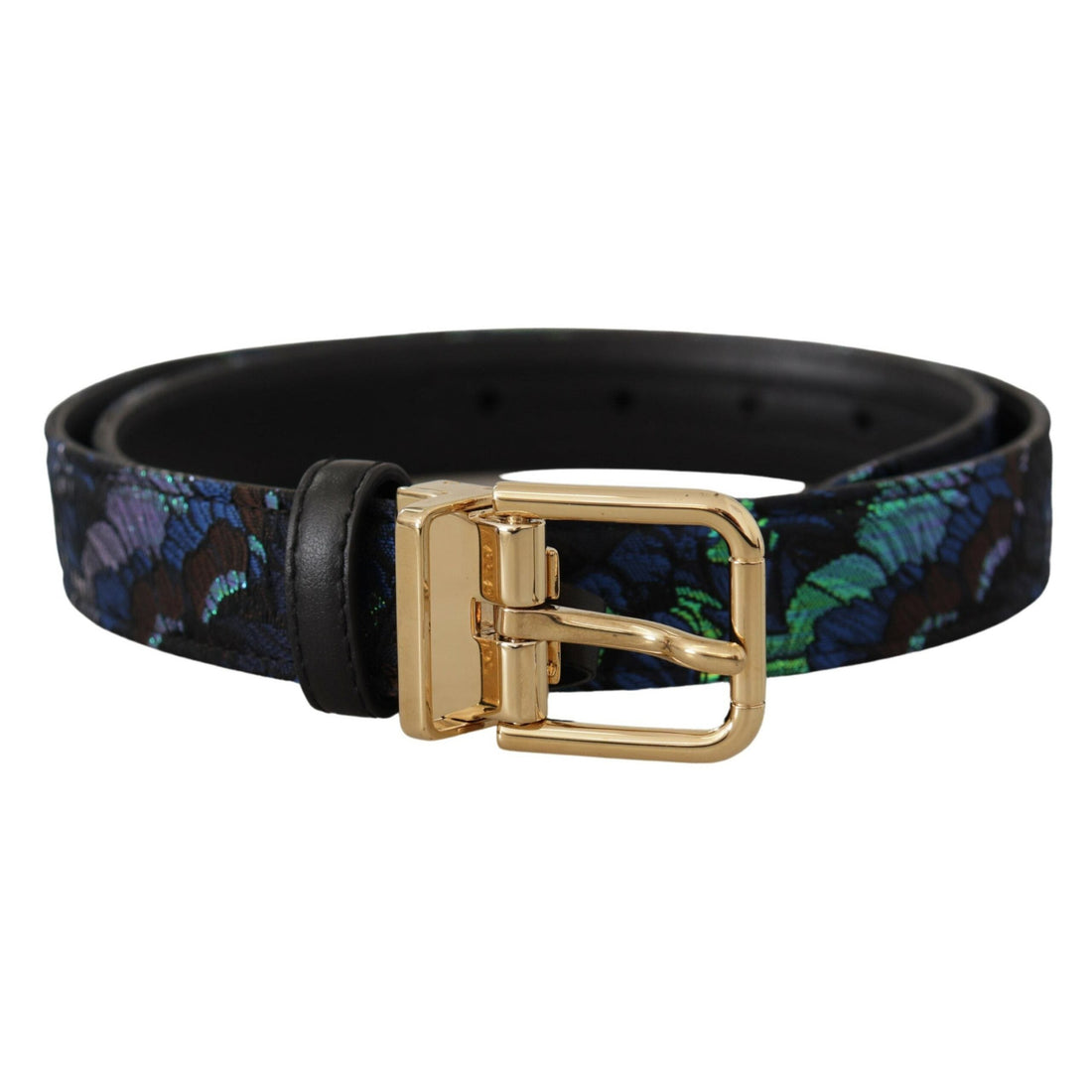 Dolce & Gabbana Elegant Multicolor Leather Belt with Gold Buckle