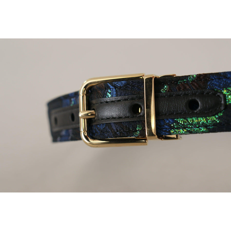 Dolce & Gabbana Elegant Multicolor Leather Belt with Gold Buckle