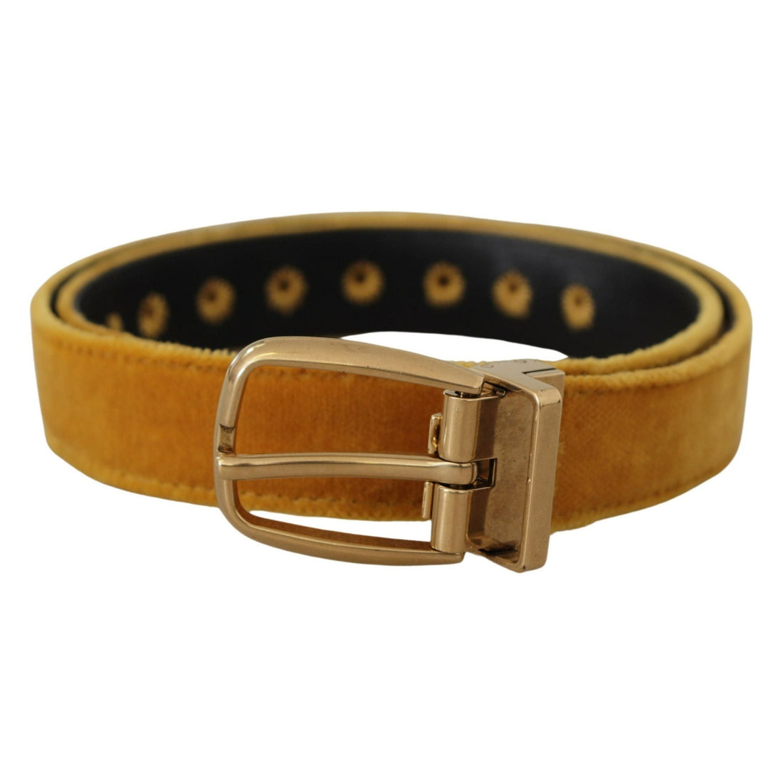 Dolce & Gabbana Elegant Velvet Gold Buckle Women's Belt