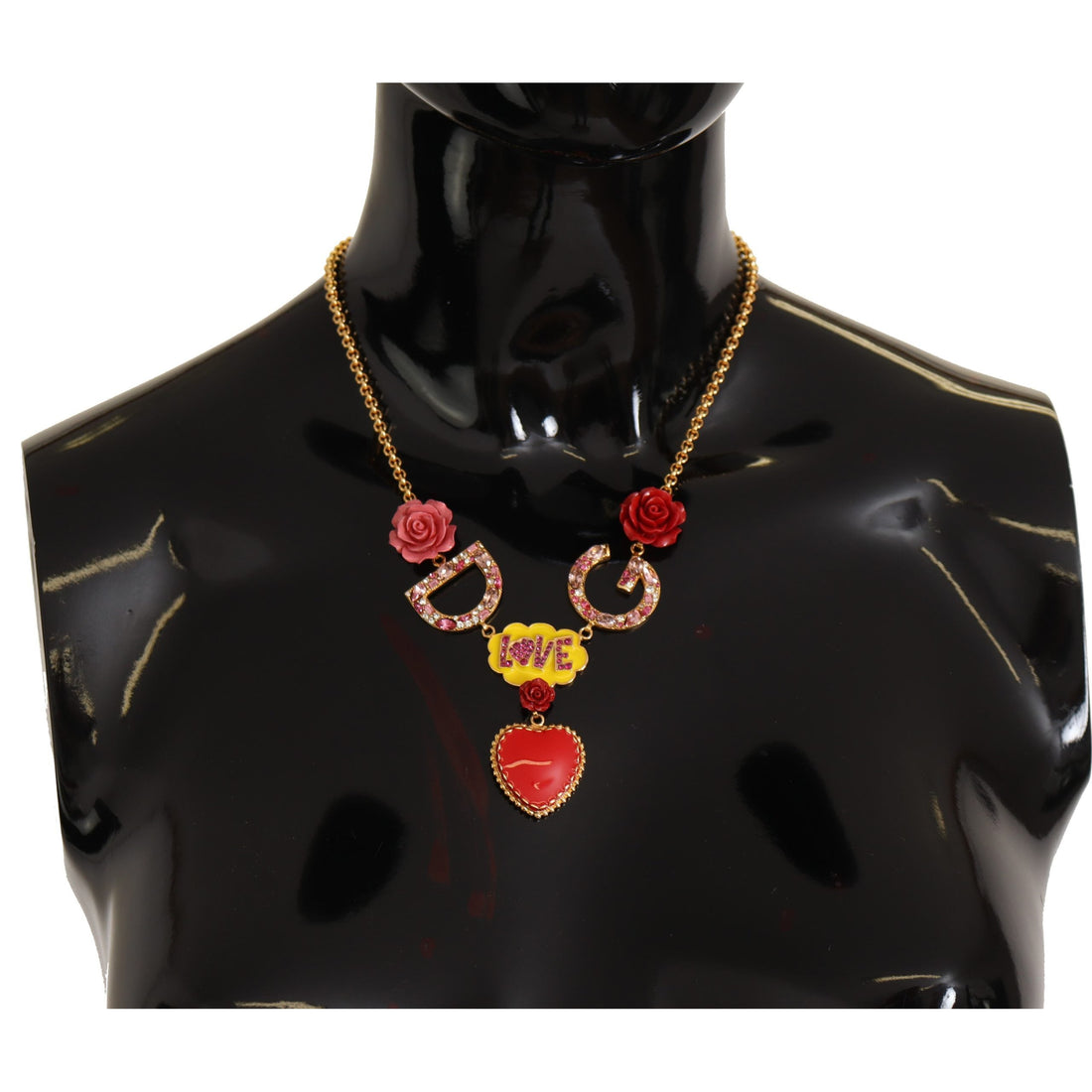 Dolce & Gabbana Glamorous Gold Crystal Charm Necklace