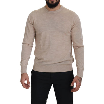 Dolce & Gabbana Elegant Beige Crewneck Wool Sweater